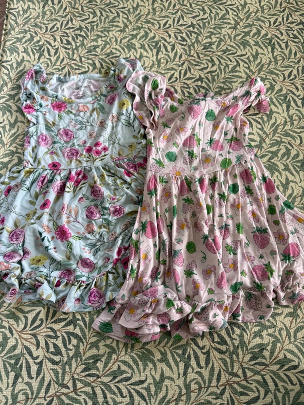 Two Posh Peanut Floral Tank Dress Bundle - Floral and Strawberry